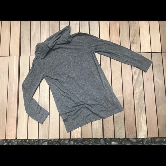 LOFT Grey Mock Neck Long Sleeve Loose Fitting Top - Picture 3 of 4